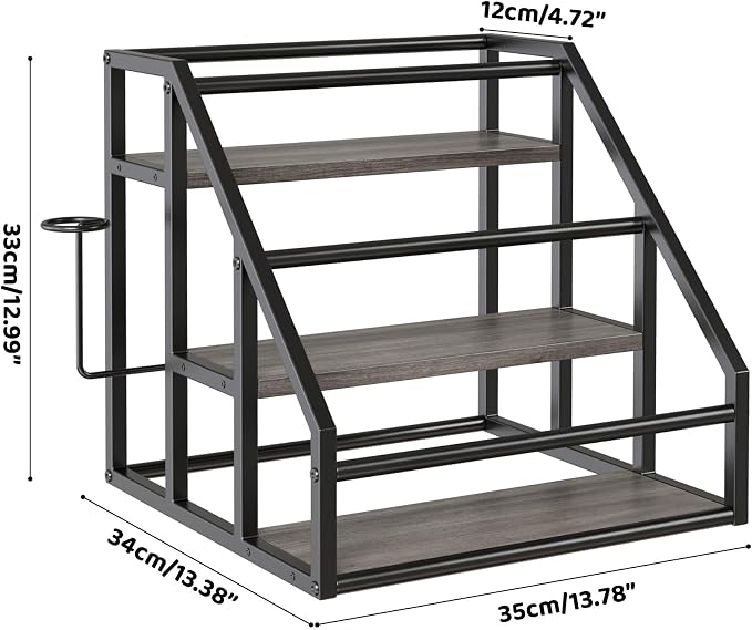 Coffee Syrup Rack Organizer, 3 Tier Countertop Storage Shelves, Kitchen Storage - Image 7