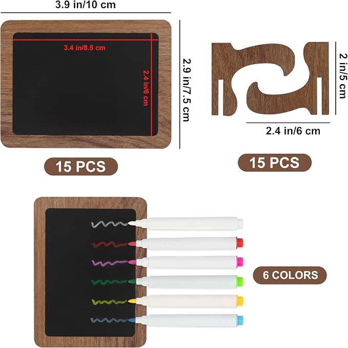 Temlum 15 Pcs Mini Chalkboard Sign - Image 2