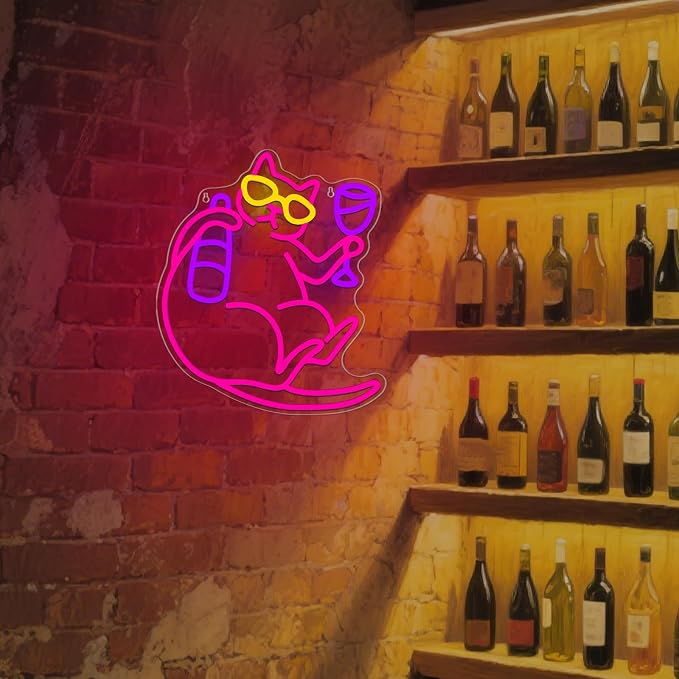 Cat Beer Neon Sign Cat Funny Animal Bar Light Signs - Image 5