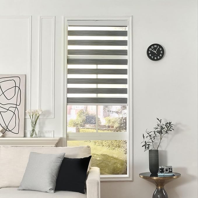 Joydeco Cordless Zebra Blinds for Windows, Dual Layer Free-Stop Zebra Shades - Image 6
