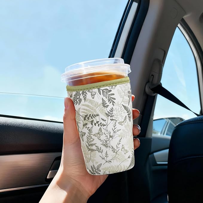 Reusable Insulated Sleeve for Iced Coffee Cup, Beverage Holder for Iced Coffee - Image 3