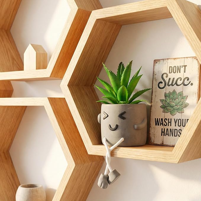 Cute Artificial Succulent Plant in Cement Pot - Image 3