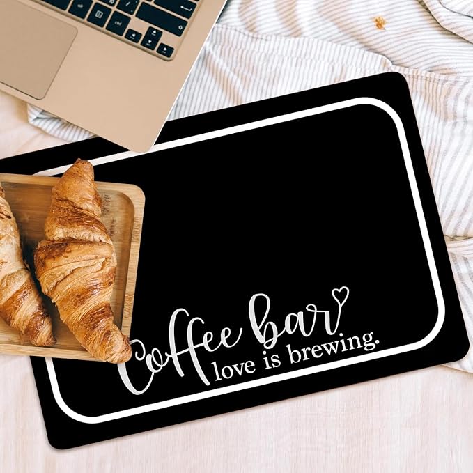 Coffee Bar Mat Rubber Dish Drying Mat - Image 3