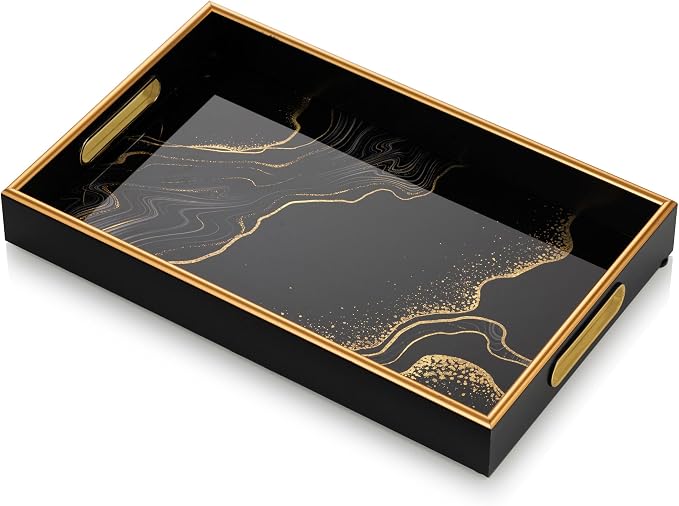 Hanobe Decorative Serving Tray Black: Coffee Table Tray by Hanobe