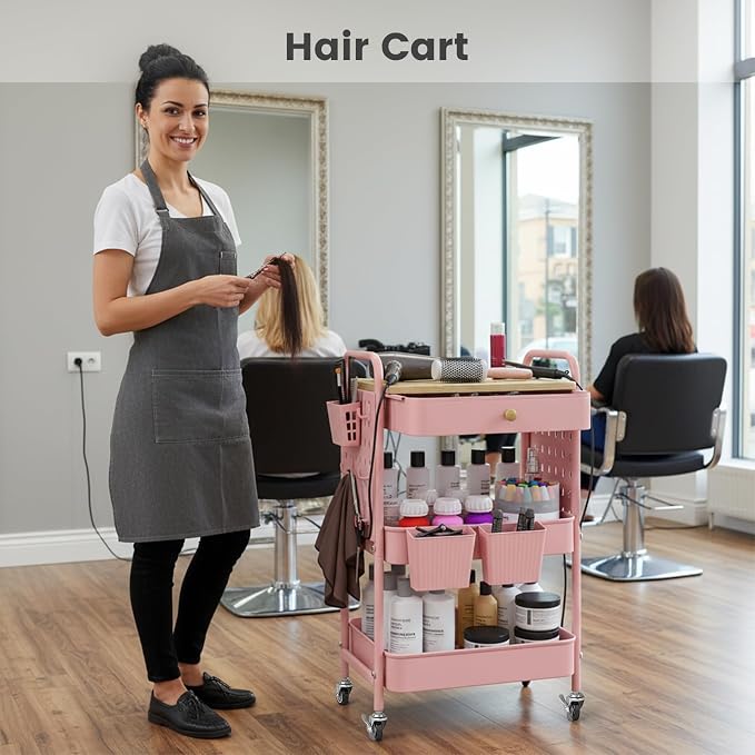 danpinera 3 Tier Rolling Cart, Metal Storage Cart - Image 8