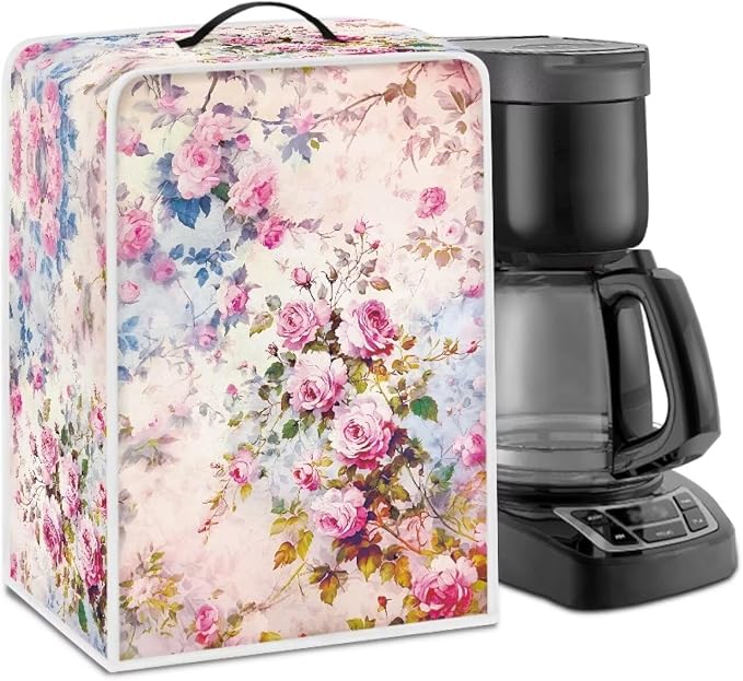 Rose Coffee Maker Cover Dust Proof Appliance Cover Machine Washable Stand Cover by Unknown
