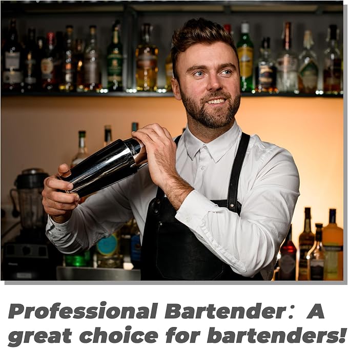 Sabary 6 Pcs Cocktail Shakers Professional Bar Shaker Boston Set Stainless - Image 7