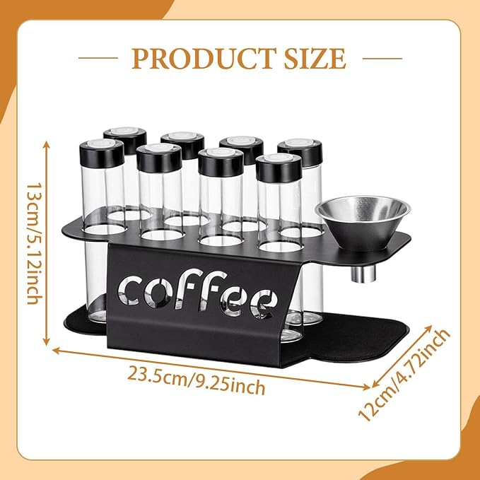 8 Pieces Coffee Cellars Glass Tube Storage Containers Airtight - Image 2