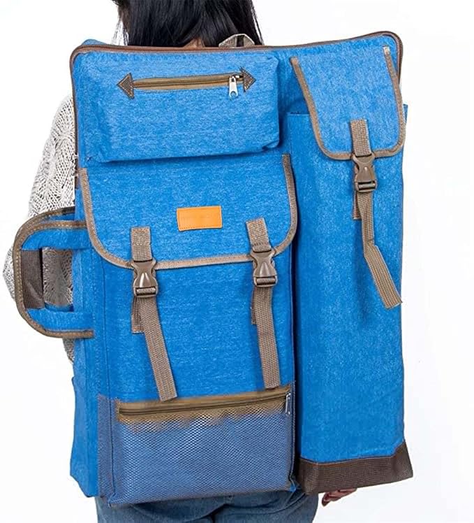 TRANSON Art Portfolio Case Artist Backpack Canvas Bag Large 26” x 19.5” - Image 7