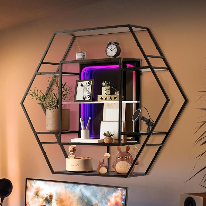 FUSLITE Infinity Mirror Gaming Floating Shelves - Image 9