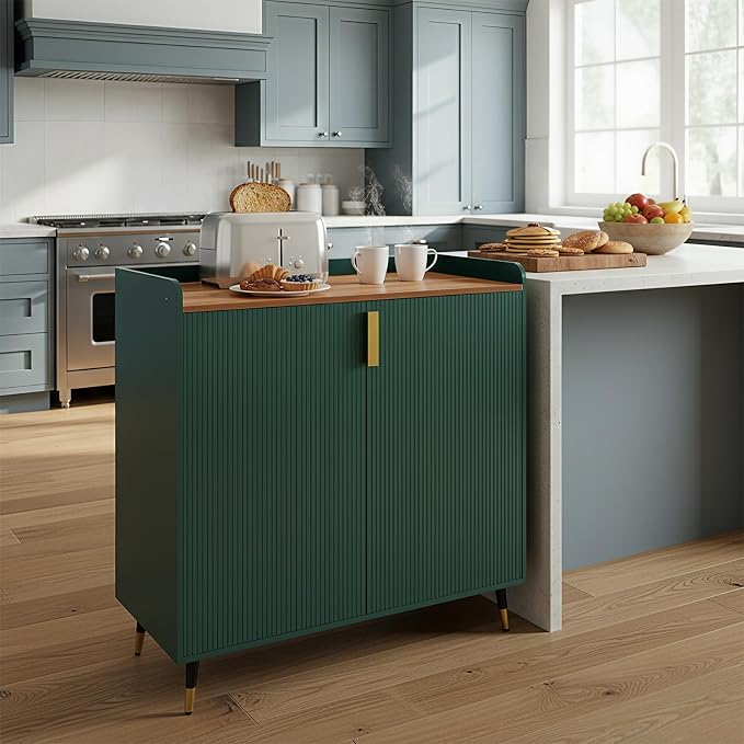 Modern Fluted Wine Bar Cabinet - Image 6