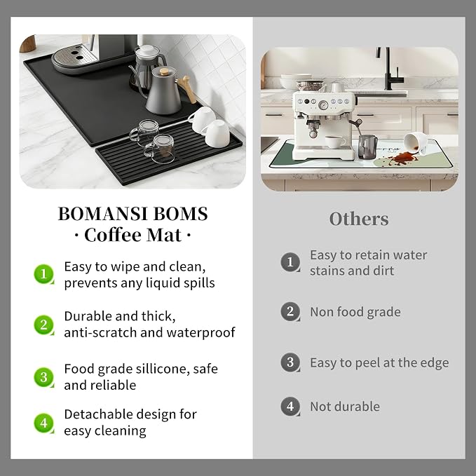 Silicone Coffee Mat Dish Drying Mat, Espresso Mat - Image 4