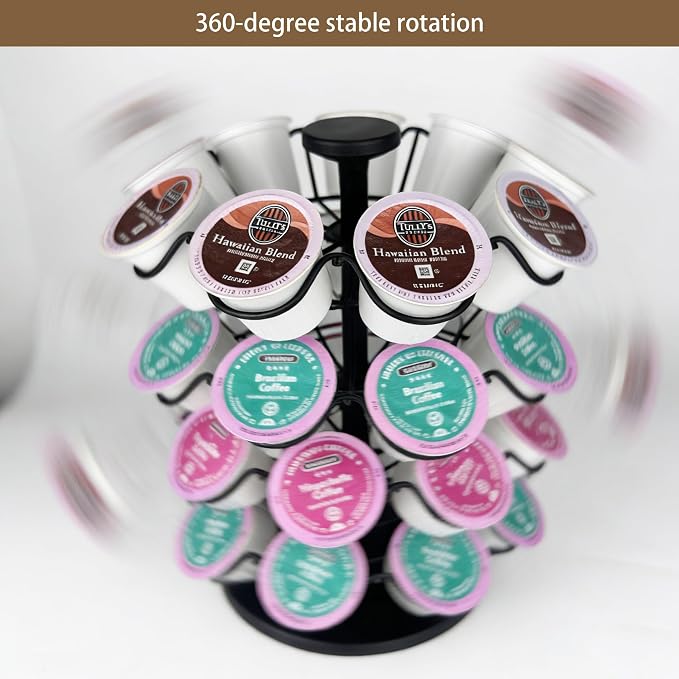 360° Rotating Coffee Pod Holder, Metal Capsule Storage Organizer - Image 7