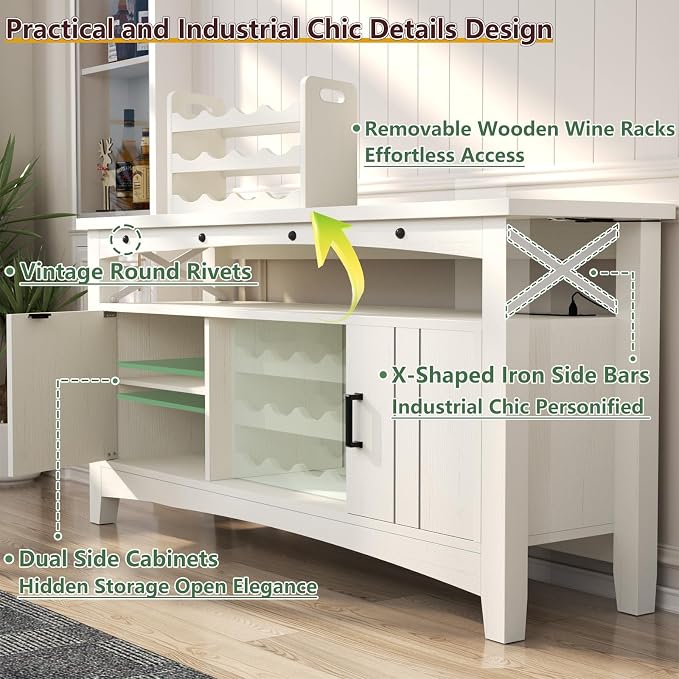 Armocity Farmhouse Bar Cabinet - Image 4