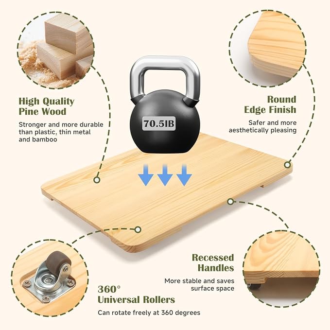 360° Rolling Tray for Coffee Maker, Sliding Tray Countertop Appliance Slider - Image 5