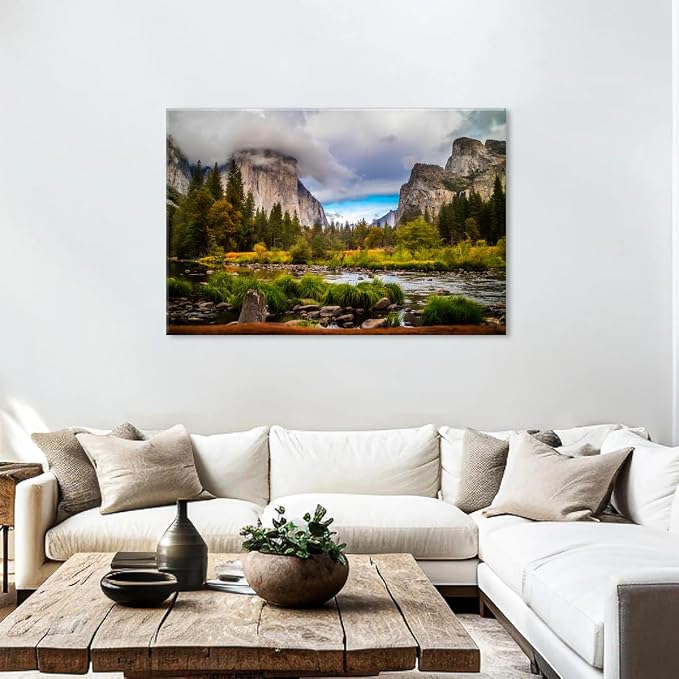 California Yosemite Wall Art Living Room Home Decoration, Panorama of National - Image 4