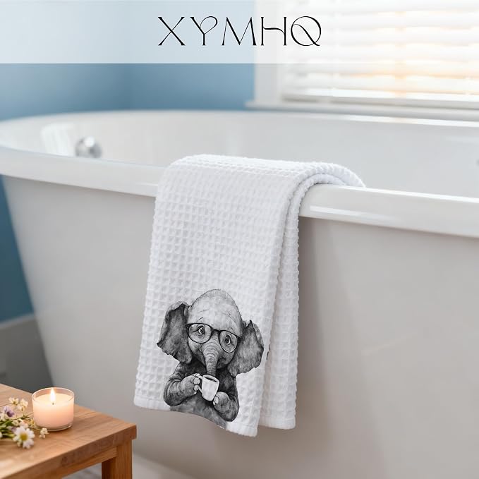 Funny Elephant Gift Kitchen Towel, Cute Calf - Image 5