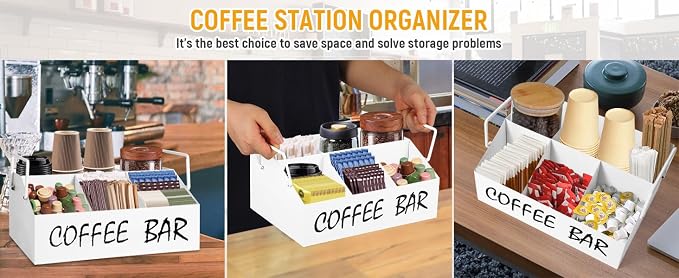 Coffee Station Organizer for Countertop, 5Compartments Coffee Bar Accessories - Image 6
