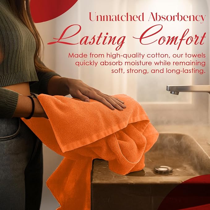RIVERSIDE Pack of 8 Towels Set, 2 Large Bath, 2 Hand, 4 Face Washcloths - Image 9