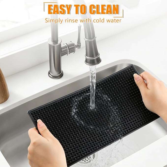Ninsula 2 Pack Bar Mat, Non Slip Spill Proof Service Mat, Rubber Dish Drying Mat - Image 4