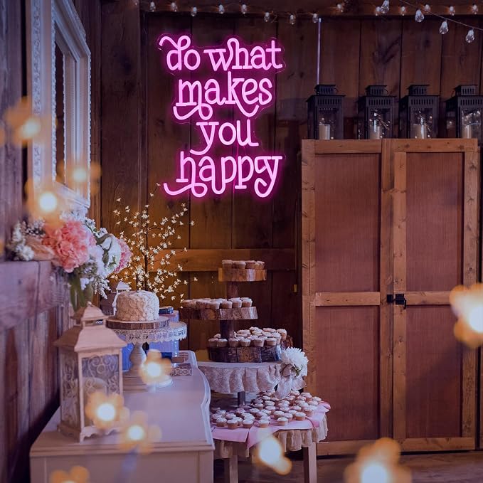 Do What Makes You Happy Neon Sign USB powered Pink Letters Led Neon Light - Image 7
