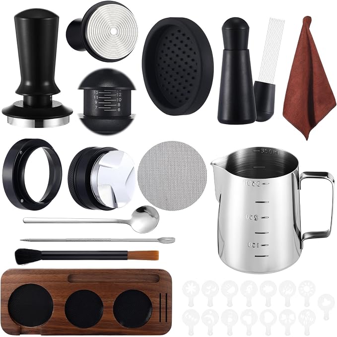 13 Pcs Espresso Accessories Set 51mm Tamper WDT Espresso Distribution TOOL Kit by Ferrochef
