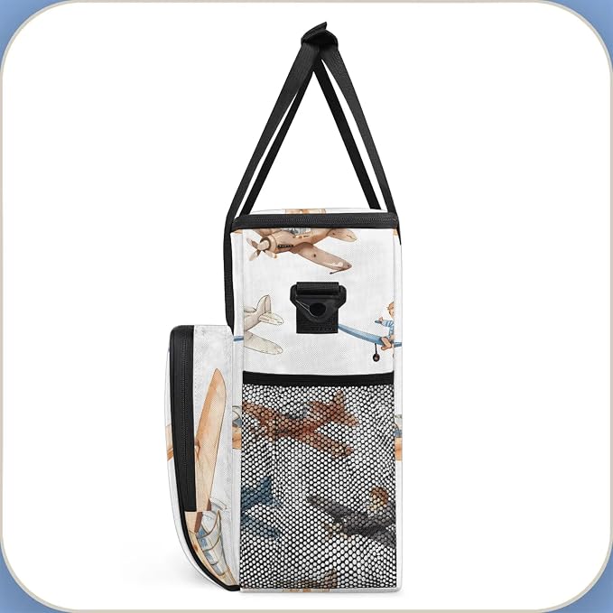 Airplane Cartoon Cute Coffee Maker Carring Bag, Large Insulated Storage - Image 4