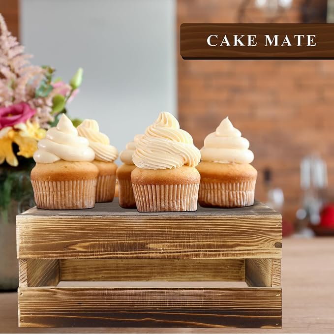 Sieral 4 Pieces Wood Cupcake Display Stand Decorative Dessert Appetizer Cake - Image 7