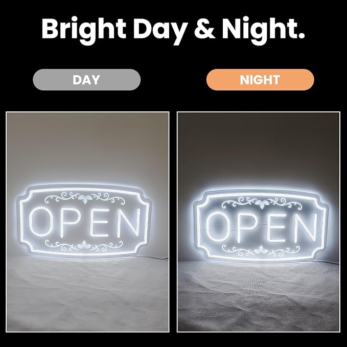 LED Neon Open Signs for Business Window Wall Door, Light Up Open Lights Sign - Image 5