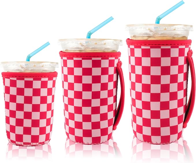 KJQJLY 3 Pack Reusable Iced Coffee Sleeves by KJQJLY