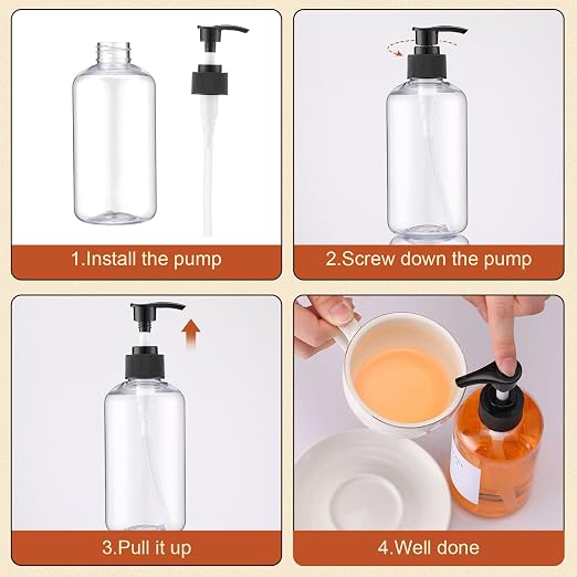 9 Pcs Coffee Syrup Dispenser Set 10.1 Oz/300 ml Plastic Coffee Syrup Dispenser - Image 5