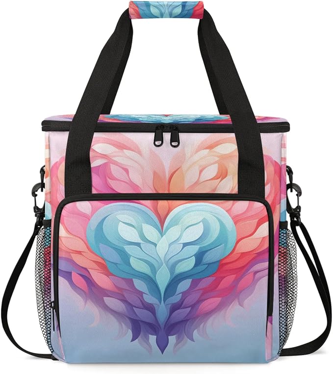 Heart Colorful Coffee Maker Carring Bag, Large Insulated Storage Organizer Case by Home