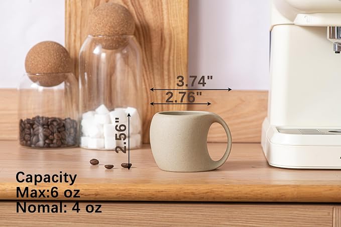 Ceramic Espresso Cups Set of 4, Double Espressos Shots Cup, 4 OZ Espresso Mugs - Image 2