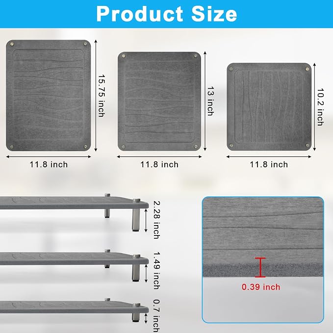 3Pcs Nesting Stone Drying Mat for Kitchen Counter, Quick Drying Stone Dish - Image 8