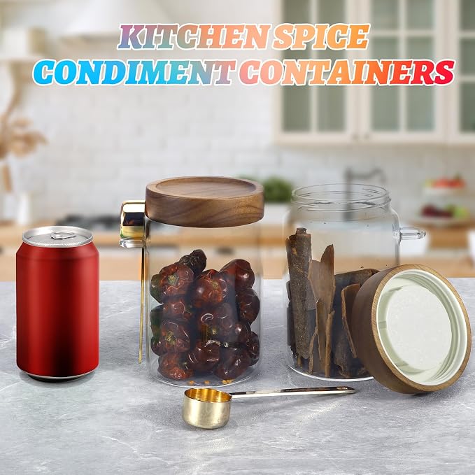 Glass Coffee Jars with Scoop Glass Jar Airtight Lid Seasoning Containers Glass - Image 4