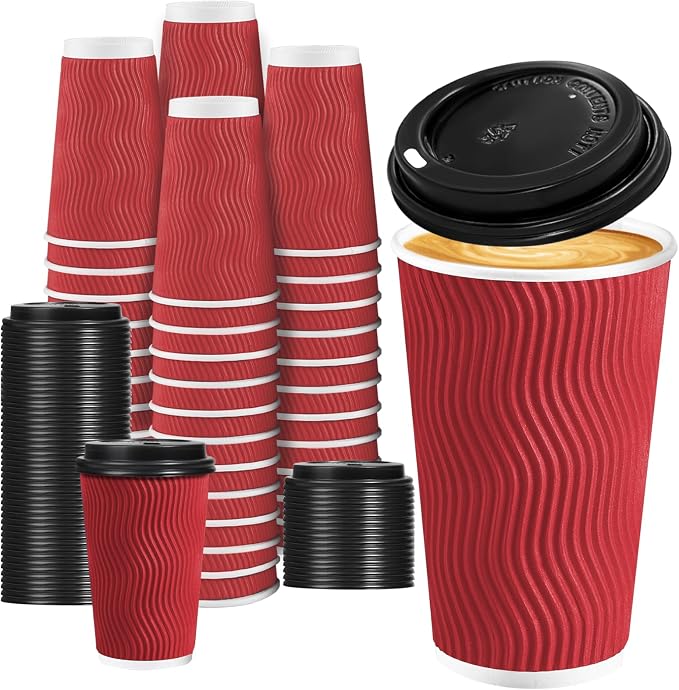Lamosi 16 oz Red To go Coffee Cups by BuyNow