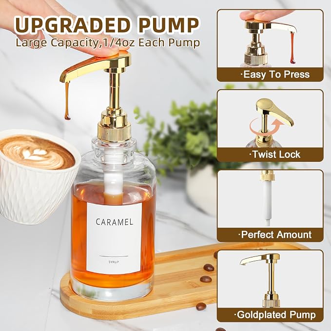 Coffee Syrup Dispenser, Glass Syrup Pump Dispenser - Image 3