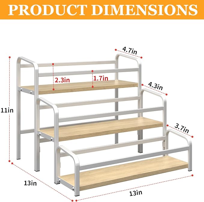 Coffee Syrup Organizer 3-Tier, 12 Bottles Capacity Coffee Syrup Rack, Syrup - Image 2