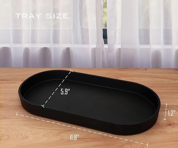 Black Small Oval Tray, 3 Pack, Countertop Organizer | - Image 6