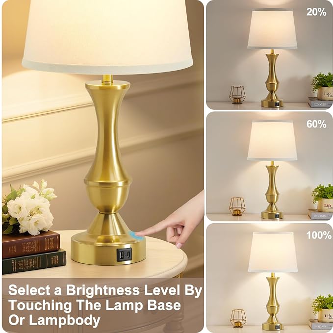 Luvkczc 22" Gold Table Lamps Set of 2 - Image 6