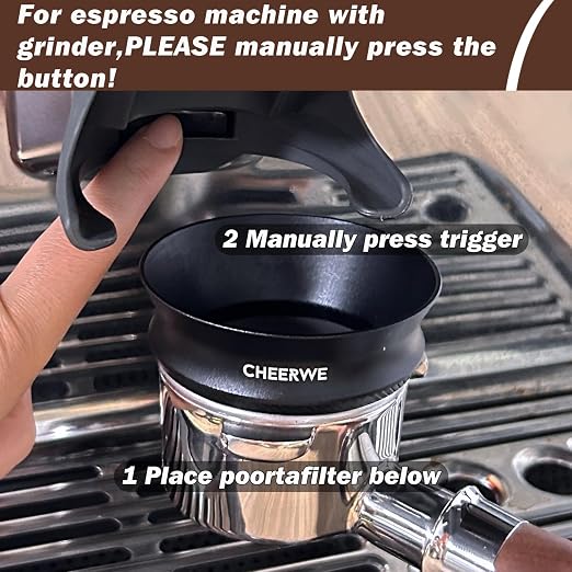 54mm Magnetic Espresso Dosing Funnel, Aluminum Coffee Ring - Image 3