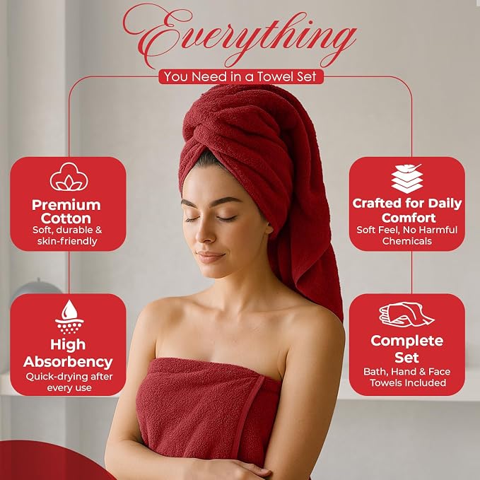 RIVERSIDE Pack of 8 Towels Set, 2 Large Bath, 2 Hand, 4 Face Washcloths - Image 8