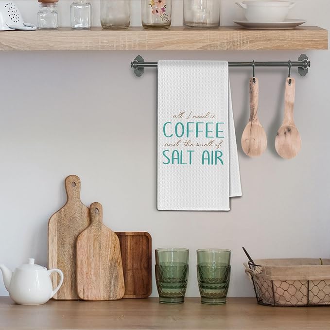Coffee Lovers Gifts Kitchen Towels, Coastal Beach Dish Towels Drying Cloth - Image 4