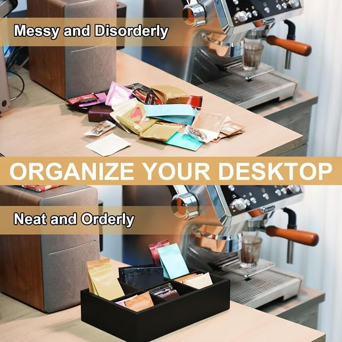 Maitys 4 Pcs Wooden Divided Storage Organizer Wood Container - Image 3