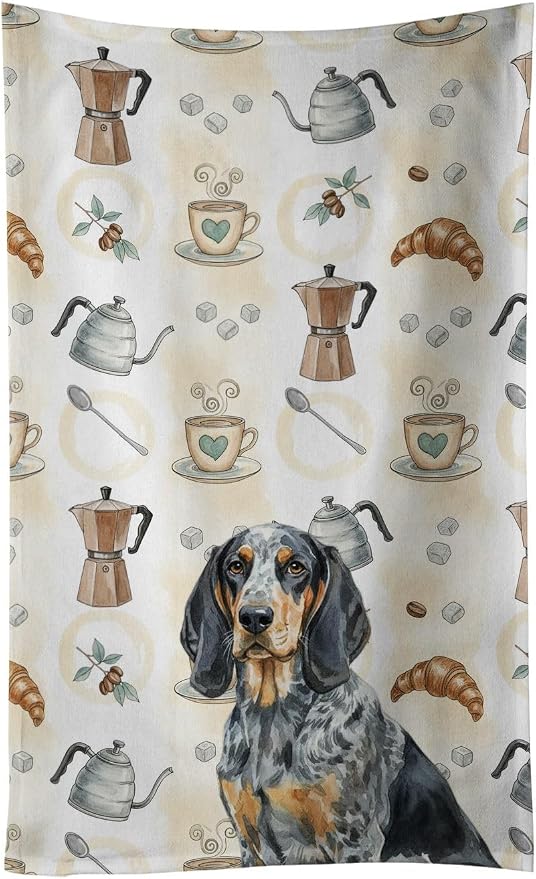 Caroline's Treasures Bluetick Coonhound Coffee Bar Kitchen Towel Velour Plush by CarolinesTreasures