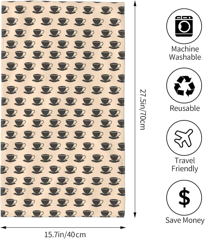 Coffee Cup for 27.5x16 Inch Absorbent Towel, Soft and Skin Friendly Face Cloths - Image 4