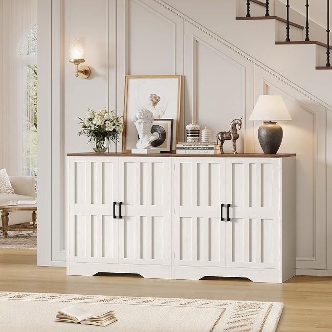 Sideboard Buffet Cabinet, Modern Farmhouse Kitchen Storage Cabinet, Living Room - Image 8
