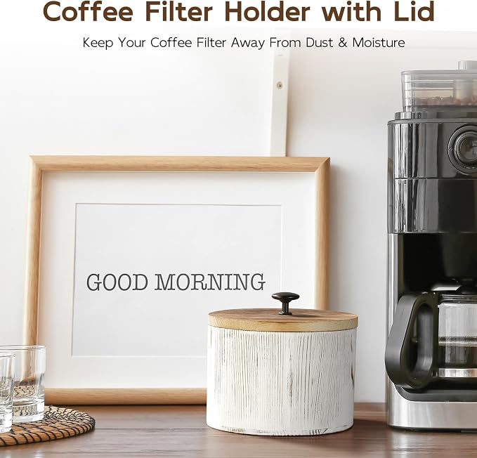 Coffee Filter Holder, Wood Filter Storage Container - Image 4