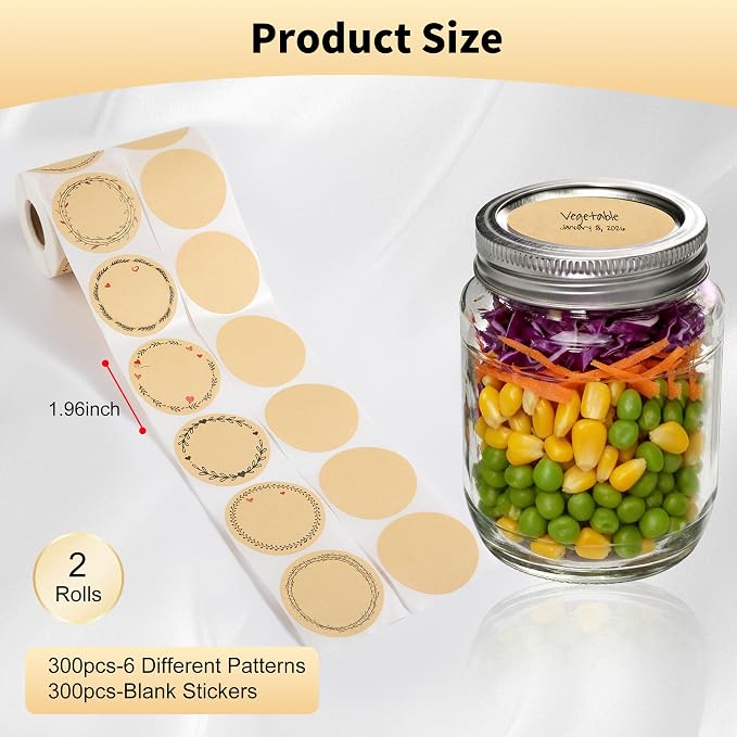 600-Pack 2" Round Kraft Stickers - Image 2