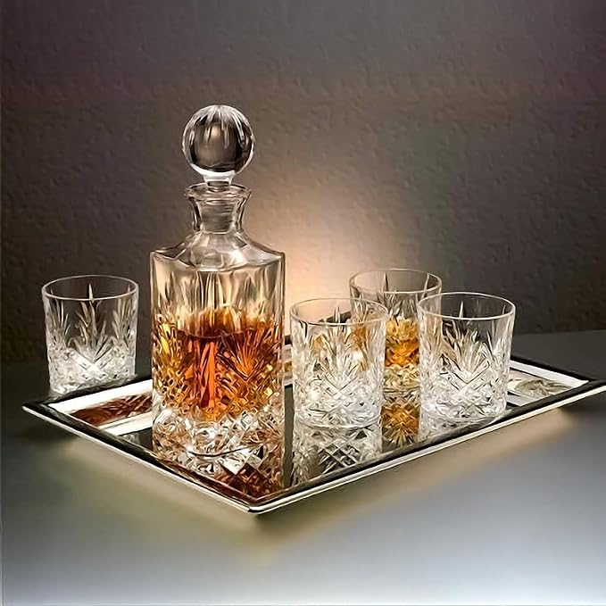 Le'raze Elegant Mirrored Rectangular Silver Tray, Vanity Set, Candle Tray - Image 2
